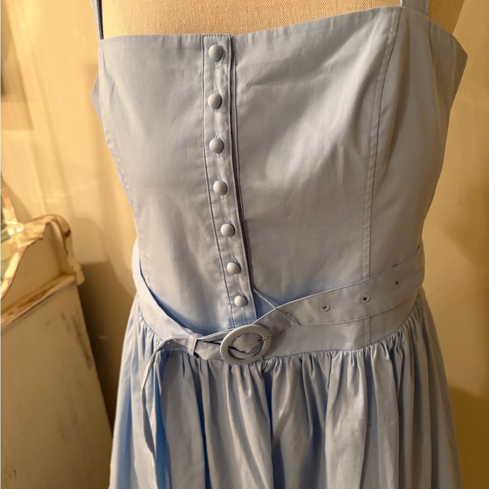 Cinq à Sept Amber Tiered Midi Dress size 8 beautiful blue starlight color - Picture 4 of 5